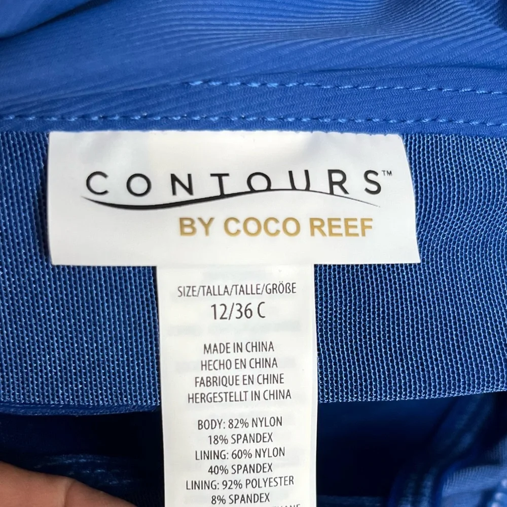 Coco Reef Cadet Paradiso Gate Ruffle Bandeau One Piece Swimsuit Size 12/36C - Picture 8 of 9